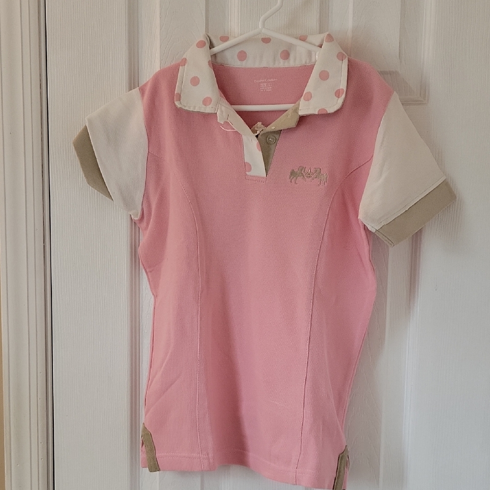 EQUINE COUTURE EQUESTRIAN POLO PINK & CREAM
